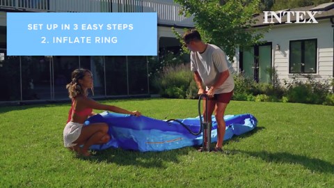 Intex Easy Set 15 ft. Round 33 in. Deep Inflatable Pool Set 28157EH