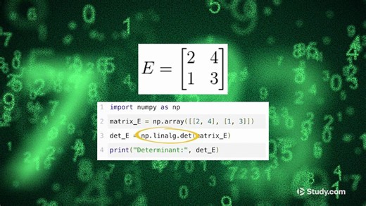 Using NumPy for Matrix Products, Inverses and Determinants - Video | Study.com
