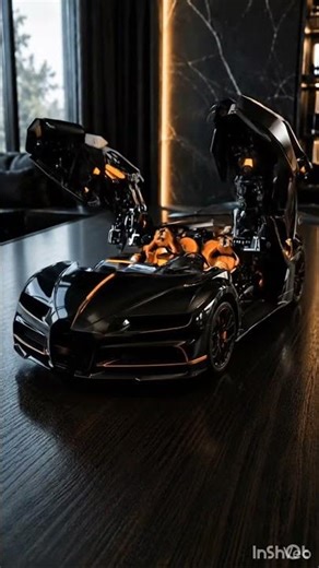 Watch this cube transform into a Bugatti Chiron... #automobile #asmr #transformation #ai #caredits
