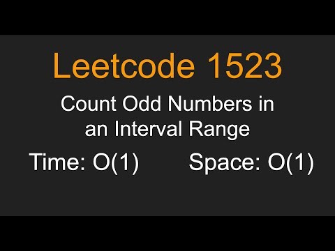 Count Odd Numbers in an Interval Range - Leetcode 1523 - Python