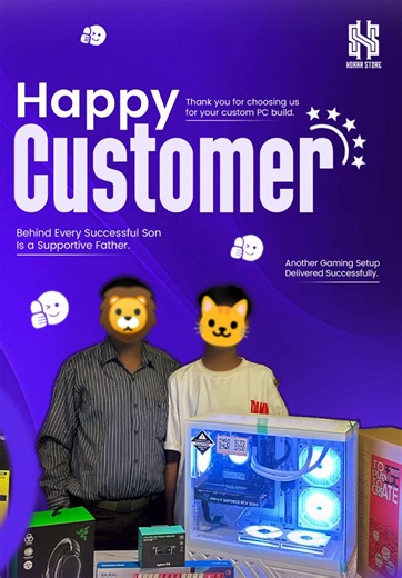Custom Gaming PC Delivered: Happy Father & Son at Horaa Store