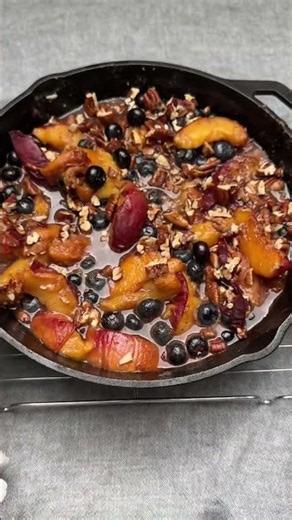 Peach and blueberry cobbler