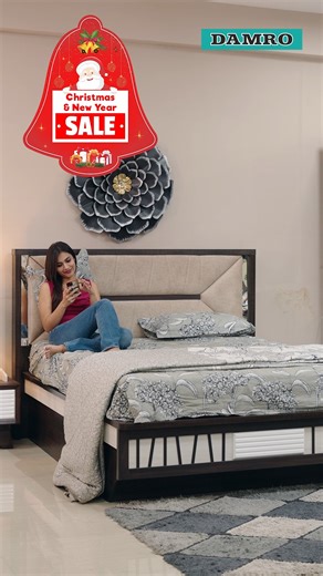 Tamil Nadu Damro Furniture on Instagram: "Bring home relaxed luxury with the all-new Andriana Bedroom Set — designed to elevate comfort and style in your personal space. This premium bedroom set features a queen-size hydraulic storage bed with a soft fabric cushioned headboard and smooth edges for enhanced comfort. The 2-door sliding wardrobe offers generous storage in a striking two-tone design, while the matching dressing table with mirror includes built-in storage for everyday essentials. The