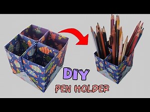 How To Make Pen Stand With Paper | DIY Pen Holder Craft | Easy Paper Pen Stand