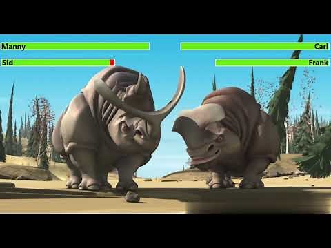 Ice Age (2002) Rhino Fight with healthbars (5K Subscriber Special) (Edited By @Kobe W)