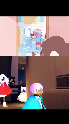 Decided to do a side by side look of my previous puppycat video! It didn’t turn out too bad ^^ Will maybe try to make more in the future! | ft. Ai’o and Umbriel ✨ | #skychildrenofthelight #skycotl #skytok #skykid #beeandpuppycat #fyp