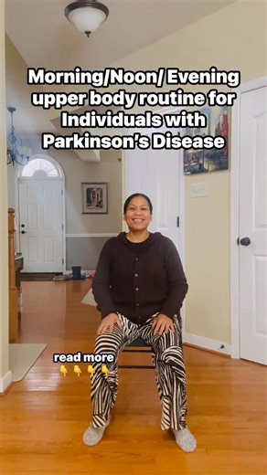 Coordination, stiffness, rounded shoulders, poor shoulder mobility, Stoop posture, poor sitting balance, and decreased coordination are among the visible impairments that impacts functional mobility and independence when you have Parkinson’s disease. This simple routine will target each one of these impairments resulting in improved mobility and function #reels #everyone #physicaltherapy #senior #parkinsonsdisease | Doc H.