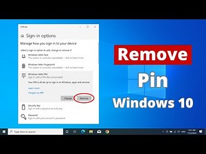 How to Remove Pin in Windows 10 Laptop or PC