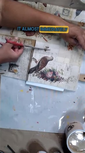 Royce Hunt on Instagram: "Upcycled thrift store find using the new Roycycled Fall Flock Decoupage Paper #roycycled #decoupage #thriftflip"