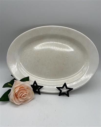 Antique White Ironstone Platter Edwin Knowles Stained and Crazed Large - Etsy