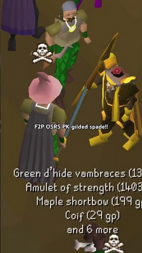 Osrs F2P PK gilded spade #f2p #wilderness #f2p #pure #rune #runescape #osrs #2h #short #mobile