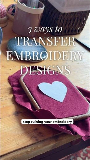 3 Ways to Transfer Embroidery Designs onto Fabric 🧵 #shorts #embroidery