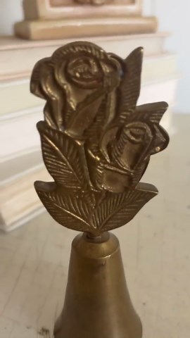 Vintage Brass Bell, Gold Bell Carved Rose, Dinner Hand Bell, Unique Table Bell, Antique Home Decor, Hollywood Regency - Etsy