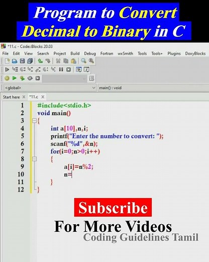 C Program to Convert Decimal to Binary | C Programming