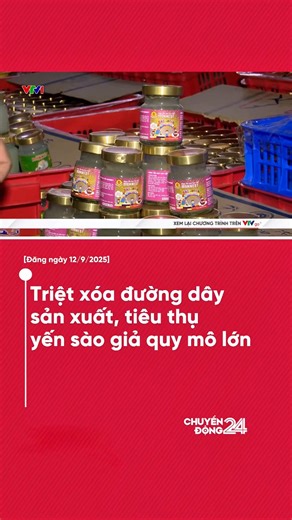 Trong ngày 11/9, Cơ quan CSĐT khám xét xưởng sản xuất của Công ty TNHH Vannest thu giữ gần 38.000 lọ nước yến thành phẩm thuộc 15 loại khác nhau. Theo kết quả giám định trong 15 loại yến trên có 5 loại nước yến không hề có Acid Sialic (thành phần dinh dưỡng chính của tổ yến), 10 loại còn lại hàm lượng Acid Sialic chỉ có 1% so với yêu cầu chất lượng thông thường. | Chuyển động 24h