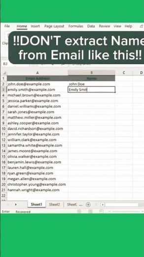 How to Extract First Name from Email in Excel