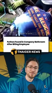 2.3K views · 32 reactions | Python Found in Company Bathroom After Biting Employee #Snake #Python #Thailand #ThailandNews | The Thaiger | Facebook