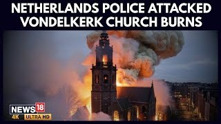 Dutch police come under violent attacks nationwide on New Year’s Eve, facing fireworks, petrol bombs, and explosives amid deadly incidents, mass injuries, and a major fire at Amsterdam’s historic Vondelkerk church. Source: Reuters, AP #Netherlands #NewYearViolence #FireworksChaos | News18