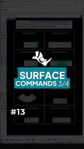 Surface Editing Commands in Rhino #shorts