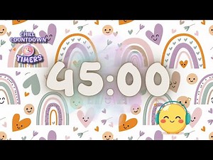45 Minute Chill Countdown Timer | Lofi Meditative Music + Rainbow Visuals