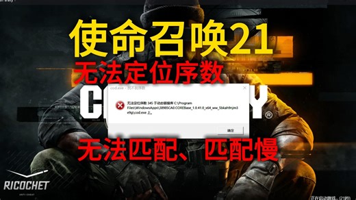 【cod21】开服进不去、无法定位序数、闪退黑屏、打不开报错解决合集使命召唤21