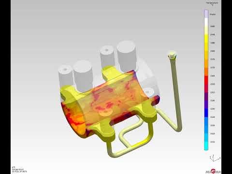 FILLING TEMPERATURE STEEL CASTING SIMULATION #magmasoft #engineering #science