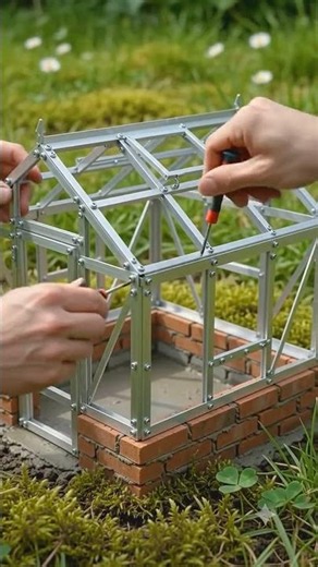 Building a Miniature Realistic Greenhouse | DIY Tiny Glass House Timelapse satisfying video.
