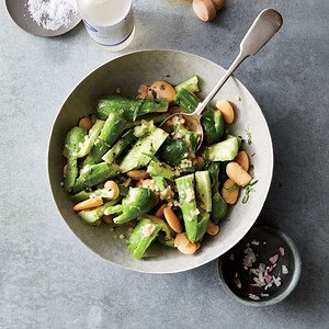 Smashed Cucumber Salad with Butter Beans and Tarragon Recipe