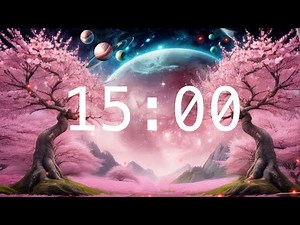 15 Minute Countdown Timer with Alarm | Calming Music | Fantasy Cherry Blossoms