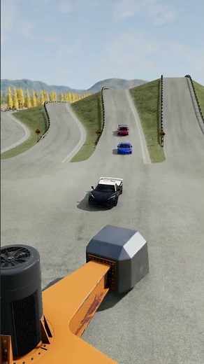 GIGA Cars vs Giant Pit Bollards Crash🤠 - BeamNG.drive #bngdrive #drive #automobile #beamngdrive