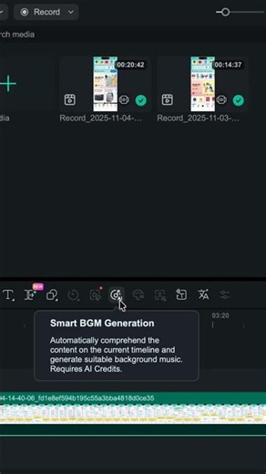 Generate Background Music Using Filmora in Single click | Smart BGM Generation #shortsfeed