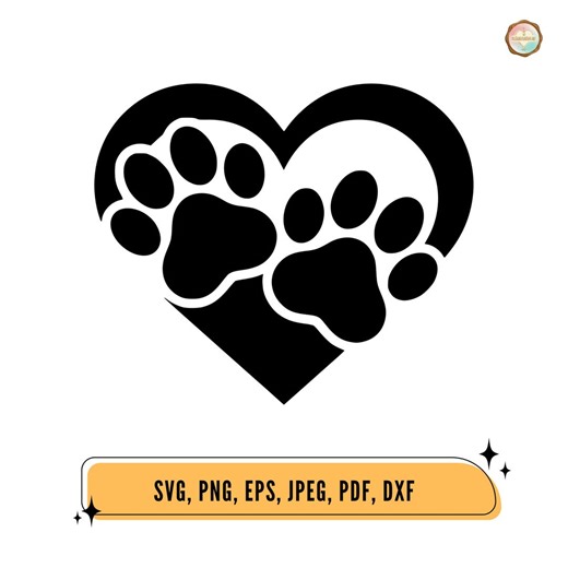 Dog Paw Heart SVG Clipart, Pet Love Paw Print Vector Art (digital Download) - Etsy