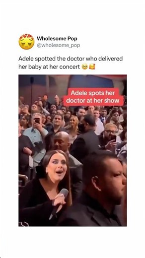 Adele stops singing during her show after spotting the doctor who delivered her first baby 🥰🥰
