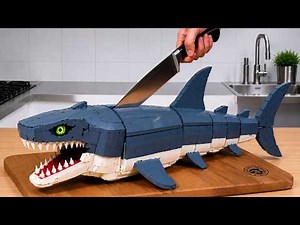 Hunting the MEGALODON SHARK in Deep Sea | LEGO Fish Catch & Cook ASMR Rare Food Recipe