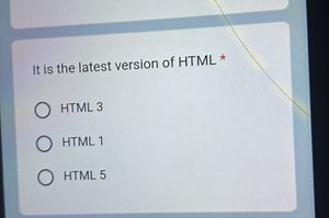 It is the latest version of HTML *HTML 3HTML 1HTML 5... | Filo