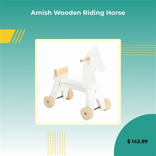 Saddle up for endless adventures! ✨ Our Amish Wooden Riding Horse...