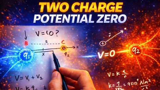 Analyzing zero electric potential points for two charges