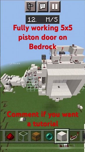 Working 5x5 piston door Minecraft Bedrock