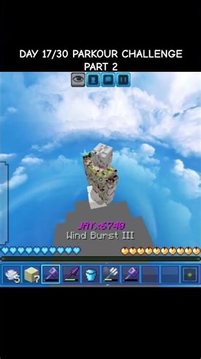 Day 17 Parkour Almost Fell 😳 #shorts #minecraft