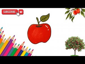 How to Draw and Color a Red Apple 🍎 | Easy Drawing for Kids & Beginners