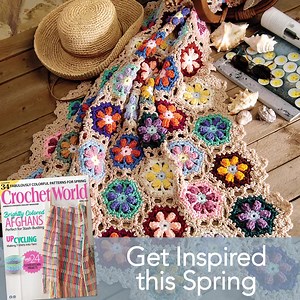 Subscribe today to get beautiful designs for afghans, doilies, apparel, accessories & so much more! Plus, get our LOWEST price ever! | Crochet World Magazine