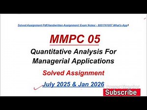 MMPC 05 Solved Assignment 2025-2026 | MMPC 5 Solved Assignment 2026 | MBA Assignment IGNOU | MMPC 05