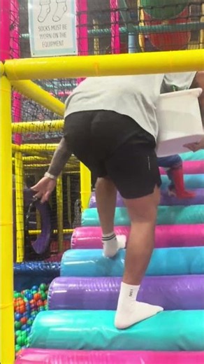 Hartley Spiderman and Daddy RACE Superheroes Down GIANT Slide!