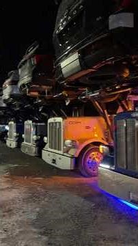 8°F freezing morning cold start up on a diesel Peterbilt #Peterbilt #Carhauler #Trucking #Diesel