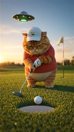 Fat Cat’s Golf Ball Was Abducted by Aliens #golf #fatcat #golfcomedy #golffail #golfhumor