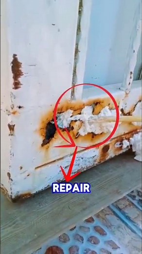 Amazing Rust Repair Hack! Fixing a Rusty Metal Door with Spray Foam and Paint Restoration👍🏻 #shorts
