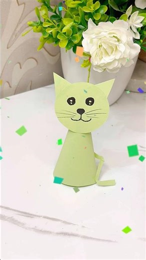 Paper kitty #youtubeshorts #shorts #ytshorts #viral #papercraft #handmade #tutorial #diy #art #craft
