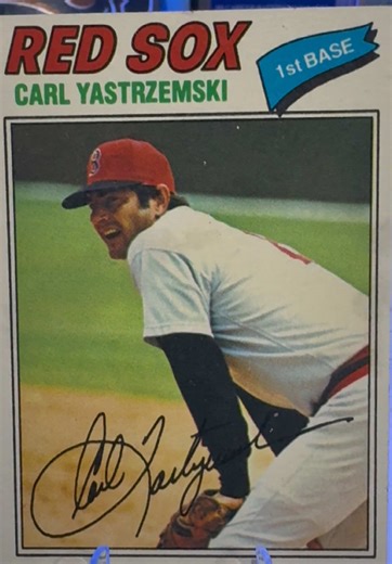 1977 Topps Carl Yastrzemski. The Yaz! Like and comment what you think about Yaz! #fyp #trending #baseball #sports #mlb
