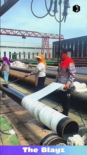 Steel Pipe Coating Process | Anti-Rust Painting Technique To Protect Huge Pipes