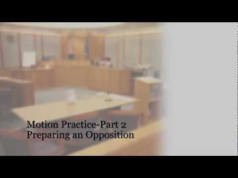 Motions Part 2: How to file an opposition to a motion